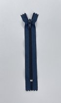 broek rits , geremde sluiter , donkerblauw spiraal - 12 cm lang, niet deelbaar