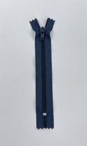 broek rits , geremde sluiter , donkerblauw spiraal - 15 cm lang, niet deelbaar