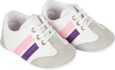 Papulin Roze/Paars Gestreept 0-4mnd Mt 17 Gym Sneaker Babyschoen PPLN2114