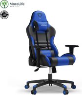 MoreLife Bureaustoel - Gamerstoel - Ergonomische Bureaustoel - Blauwe Bureaustoel voor thuiswerken of gaming