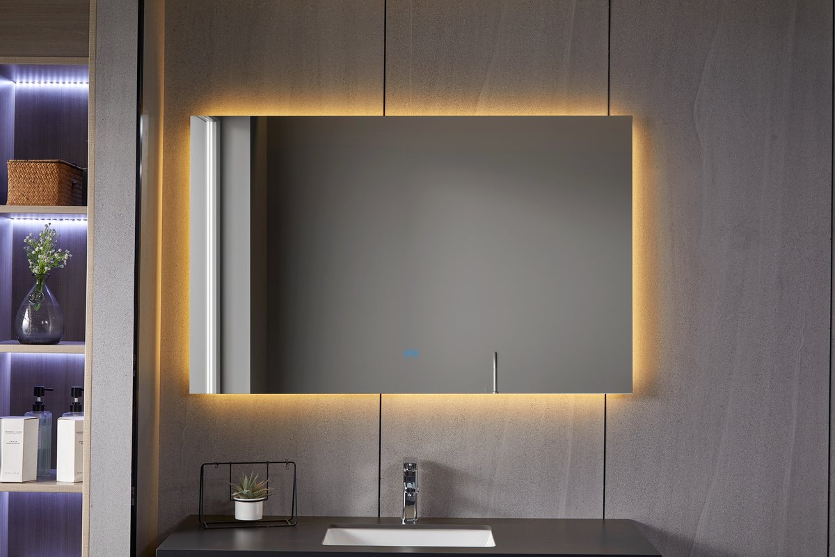 Badkamerspiegel frameloos met led, anticondens 60 x 60 cm - Bella Mirror