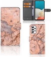 Wallet Book Case Samsung Galaxy A53 Telefoon Hoesje Marmer Oranje