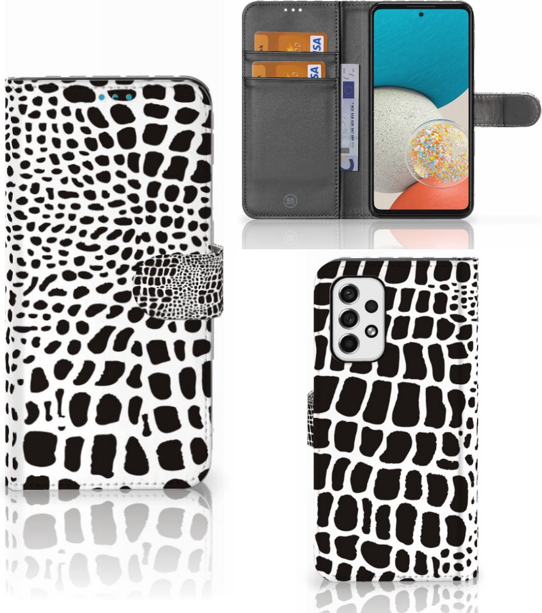 Samsung Galaxy A53 Telefoonhoesje met Pasjes Slangenprint
