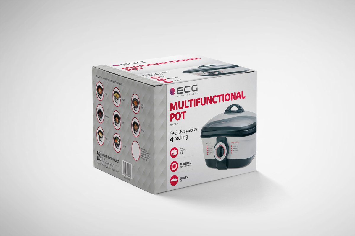 Afbeelding 3 van ECG MH 158 Multifunctionele pan, Pot 8 v1, 1500 W