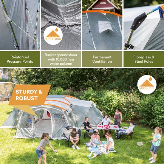Skandika Nimbus 12 Protect Tent – Tenten – Familietent - Campingtent – Voor  12... | bol