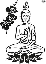 Stencil Buddha & Orchidee