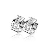 ZINZI zilveren luxe brede oorringen 14x7mm met baguette zirkonia ZIO2122