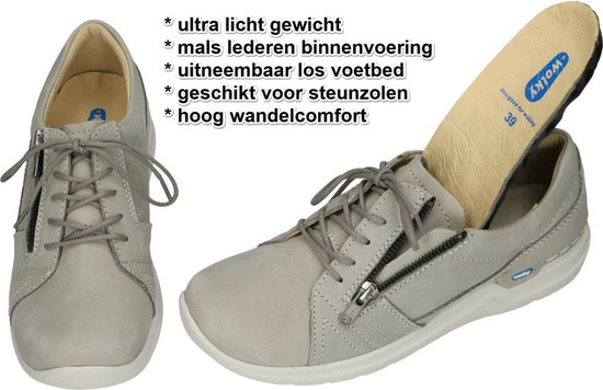 Wolky Chaussures à lacets Feltwell nubuck gris clair