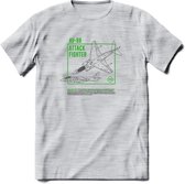 AV-8B Vliegtuig T-Shirt | Unisex leger Kleding | Dames - Heren Straaljager shirt | Army F16 | Grappig bouwpakket Cadeau | - Licht Grijs - Gemaleerd - XL