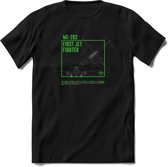 ME-262 Vliegtuig T-Shirt | Unisex leger Kleding | Dames - Heren Straaljager shirt | Army F16 | Grappig bouwpakket Cadeau | - Zwart - M