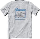 A-10 Warthog Vliegtuig T-Shirt | Unisex leger Kleding | Dames - Heren Straaljager shirt | Army F16 | Grappig bouwpakket Cadeau | - Licht Grijs - Gemaleerd - S