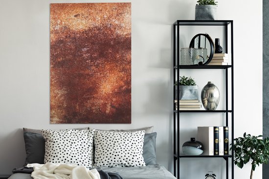 Plaque Peinture Toile - Rouille - Métal - 80x120 cm - Décoration murale