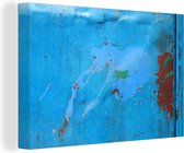 Canvas Schilderij Staal - Blauw - Roest - 60x40 cm - Wanddecoratie