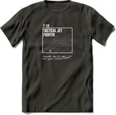 F-15 Vliegtuig T-Shirt | Unisex leger Kleding | Dames - Heren Straaljager shirt | Army F16 | Grappig bouwpakket Cadeau | - Donker Grijs - XL