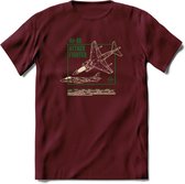 AV-8B Vliegtuig T-Shirt | Unisex leger Kleding | Dames - Heren Straaljager shirt | Army F16 | Grappig bouwpakket Cadeau | - Burgundy - L