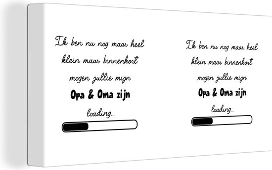 Tableau Toile Annonce Grossesse - Bébé - Famille - 160x80 cm - Décoration murale