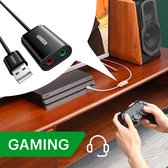 UGREEN Headset Microfoon Adapter - USB Audio & 3,5 mm Geluidskaart - Plug and Play Audio splitter - voor PS4 - PS5 - PC - Gaming