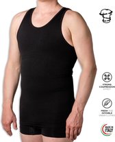Heren correctiehemd - Tank Top "Milan" - kleur zwart - maat XL