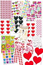 Deluxe Mega Stickerset Liefde & Huwelijk | 29 Stickervellen | Enorm veel Stickers in thema Trouwdag, Hartjes, Glitterharten | Knutselstickers | Stickerpakket | Luxe Stickers | Trou