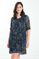 Cassis Dames Jurk met plissé-effect en bloemenmotief - Jurk - Maat 42
