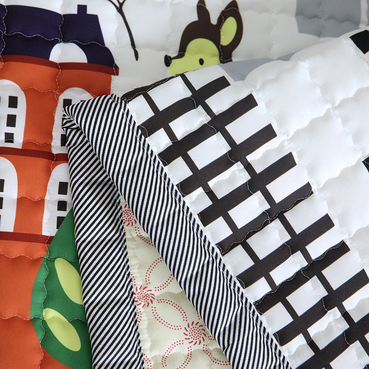 EN AyuL Groot dik Coral Velvet kleed voor baby's en kinderen, speelkleed, kruipkleed, tatami, yogamat, antislip vloermat, oefenpads (200 x 200 cm, blauw