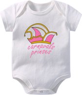Hospitrix Baby Rompertje Carnavalskleding baby met tekst “Carnavals Prinses!”| 0-3 maanden | Korte Mouw | Carnavalskleding | Baby | Carnaval | Kinderen | Bekendmaking | Aankondigin