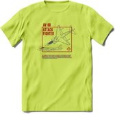 AV-8B Vliegtuig T-Shirt | Unisex leger Kleding | Dames - Heren Straaljager shirt | Army F16 | Grappig bouwpakket Cadeau | - Groen - XL