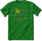 F-22 Vliegtuig T-Shirt | Unisex leger Kleding | Dames - Heren Straaljager shirt | Army F16 | Grappig bouwpakket Cadeau | - Donker Groen - S