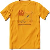 ME-262 Vliegtuig T-Shirt | Unisex leger Kleding | Dames - Heren Straaljager shirt | Army F16 | Grappig bouwpakket Cadeau | - Geel - XL