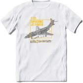 F-101 Vliegtuig T-Shirt | Unisex leger Kleding | Dames - Heren Straaljager shirt | Army F16 | Grappig bouwpakket Cadeau | - Wit - XL