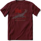 F-101 Vliegtuig T-Shirt | Unisex leger Kleding | Dames - Heren Straaljager shirt | Army F16 | Grappig bouwpakket Cadeau | - Burgundy - S