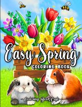 Coloring Book Cafe - Easy Spring Coloring Book - Kleurboek voor volwassenen