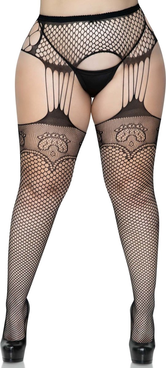 Net garterbelt stockings +