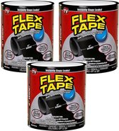 3 STUKS Flex Tape - Waterdichte tape - klustape - reparatietape - Plakband  150x10 cm - Zwart