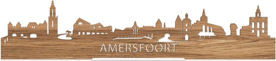 Standing Skyline Amersfoort Eikenhout - 40 cm - Woon decoratie om neer te zetten en om op te hangen - Meer steden beschikbaar - Cadeau voor hem - Cadeau voor haar - Jubileum - Verjaardag - Housewarming - Aandenken aan stad - WoodWideCities