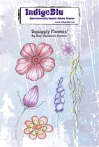Squiggly Flowers A6 Rubber Stamps (IND0912)