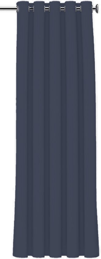 Kant en Klaar Gordijn - met ringen - verduisterend - 140 x 240 cm - Navy - Donkerblauw