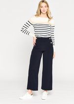 LOLALIZA Wijde broek - Marine Blauw - Maat 36