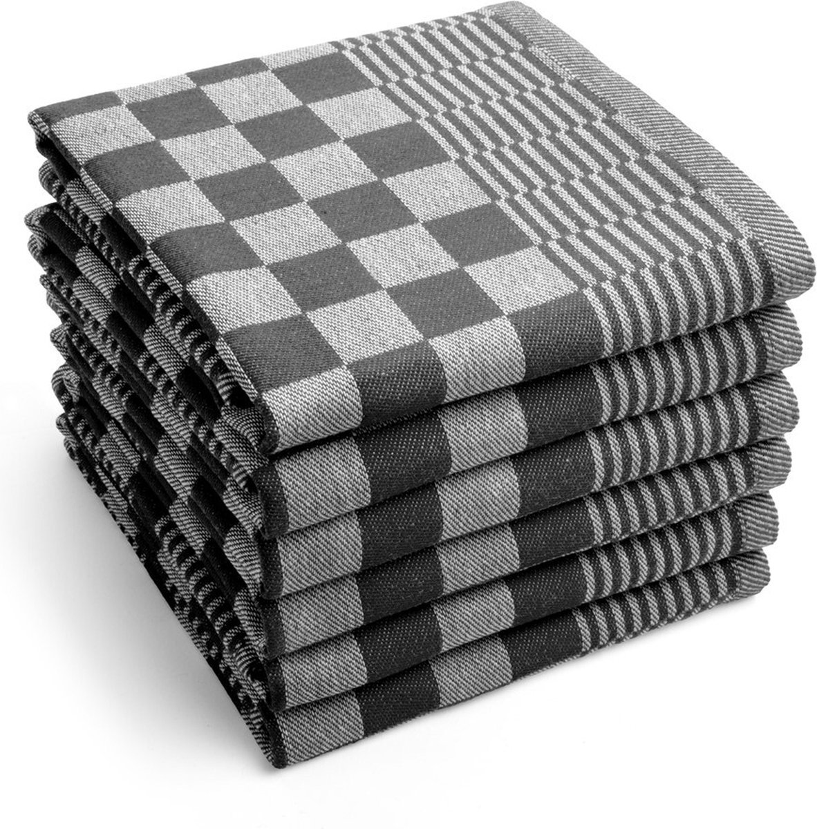 Byrklund Theedoek Clean & Tidy - 6x 50x70 - 100% Katoen - Zwart