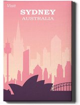 Walljar - Australië Sydney Skyline - Muurdecoratie - Canvas schilderij