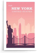 Walljar - New York United States - Muurdecoratie - Poster.