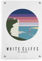 Walljar - White Cliffs Of Dover United Kingdom Night III - Muurdecoratie - Plexiglas schilderij