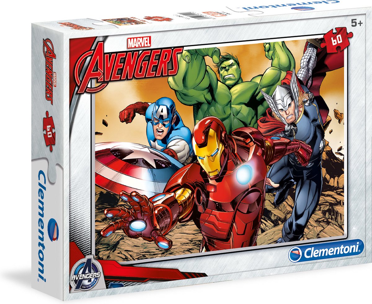 Clementoni - The Avengers - Kinderpuzzel - 20 x 15 cm - 60 Stukjes - Vanaf 5 jaar