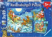 Ravensburger De magie van Kerstmis - Drie kerstpuzzels 49 stukjes - kinderpuzzel