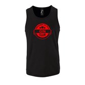 Zwarte Tanktop sportshirt met "Member of the Gin club" Print Rood Size XXL