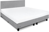 Beddenleeuw Boxspring Bed Nora - 200x200 - Incl. Hoofdbord + Matras - Grijs Stof