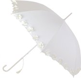 Parapluie de mariage tableau blanc avec fleurs et perles
