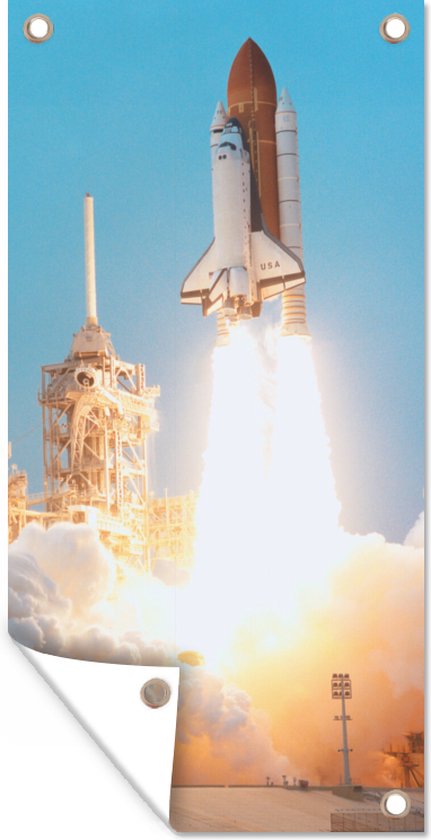 Affiche - Poster - Lancement de la navette spatiale avec la Lune en arrière-plan - 50x70cm - Le début