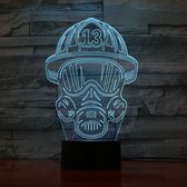 Lampe Led 3D Avec Gravure - RVB 7 Couleurs - Pompiers