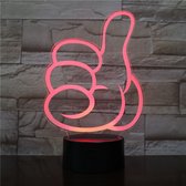 3D Led Lamp Met Gravering - RGB 7 Kleuren - Duim